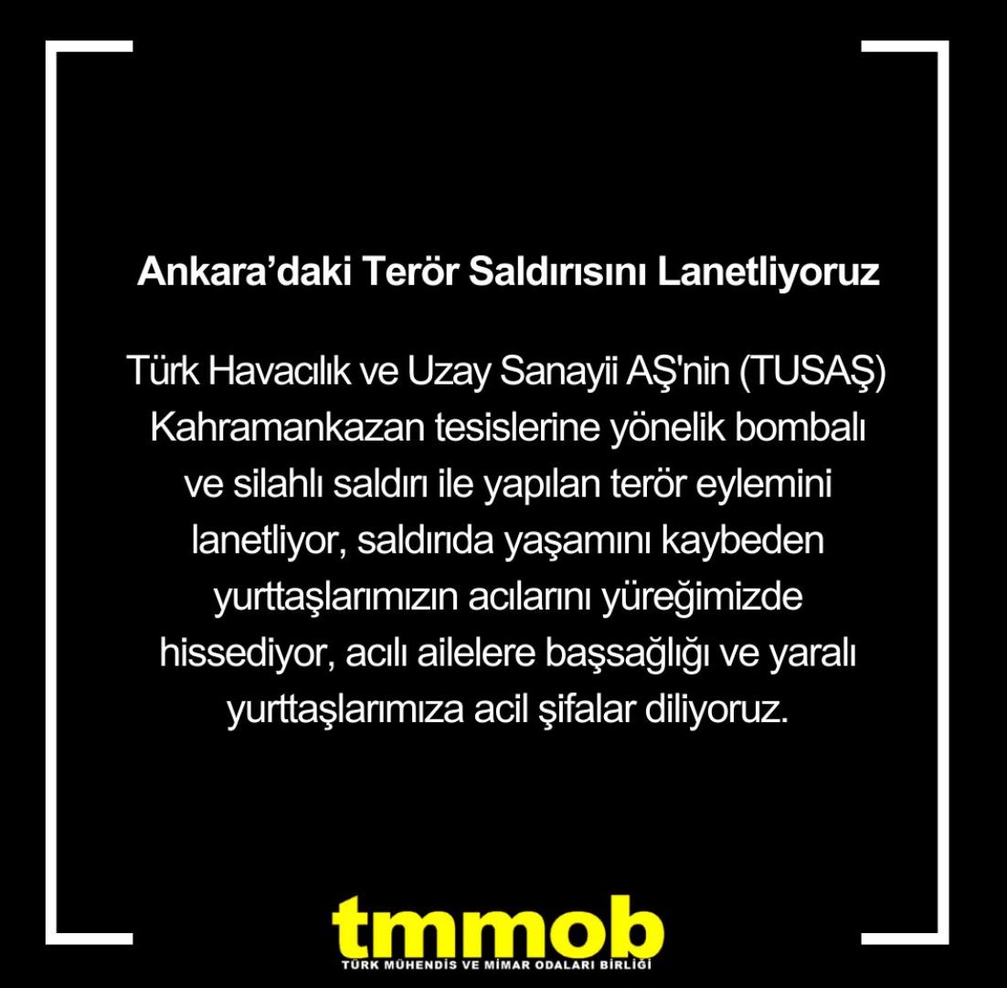 ANKARA'DAKİ TERÖR SALDIRISINI LANETLİYORUZ !