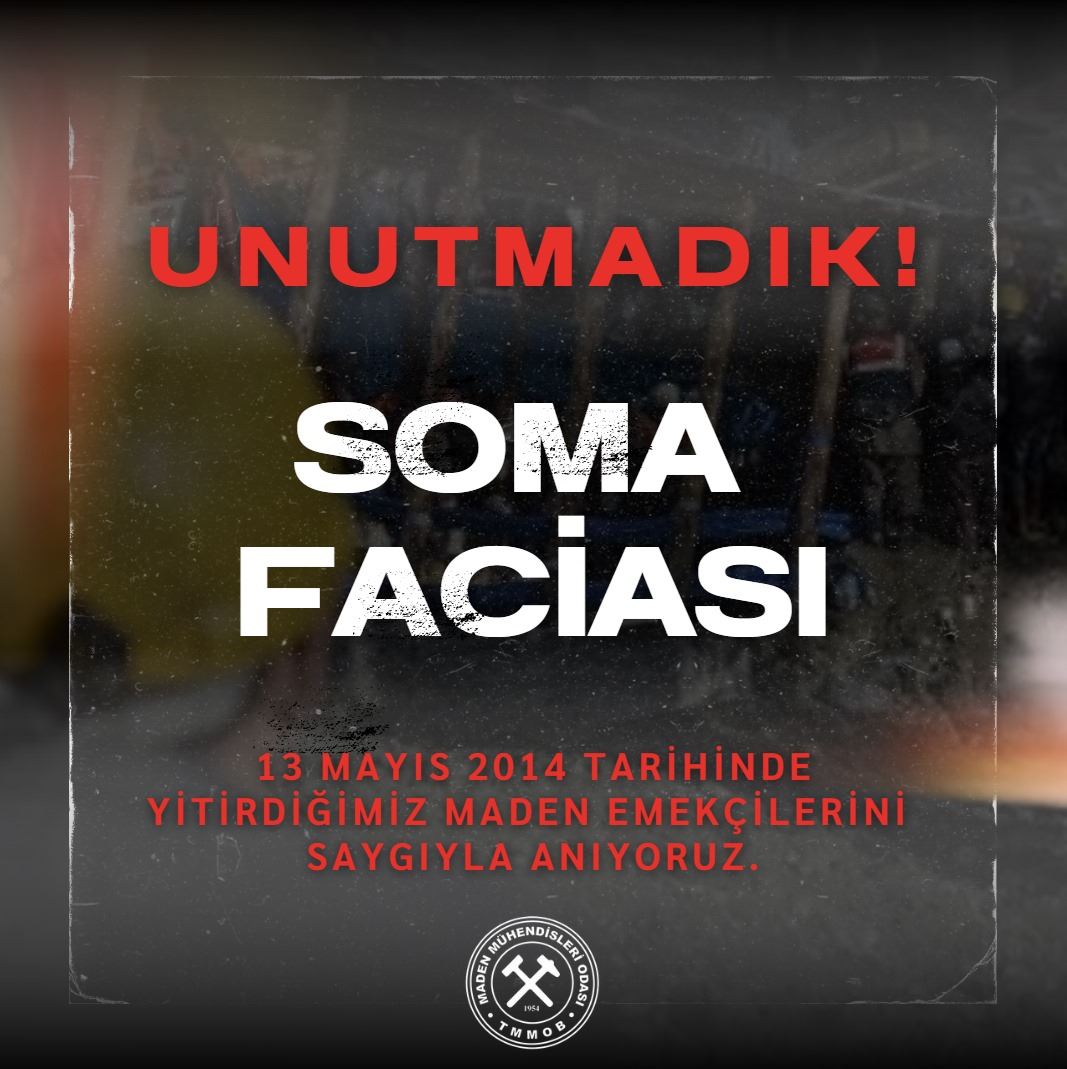 SOMA FACİASININ 11. YILINDA HAYATINI KAYBEDEN MADEN EMEKÇİLERİNİ SAYGIYLA ANIYORUZ. PATRONLAR ve SİYASİ İKTİDARLAR ADINA YARGILANMAK, ÇALIŞIRKEN ÖLMEK İSTEMİYORUZ.