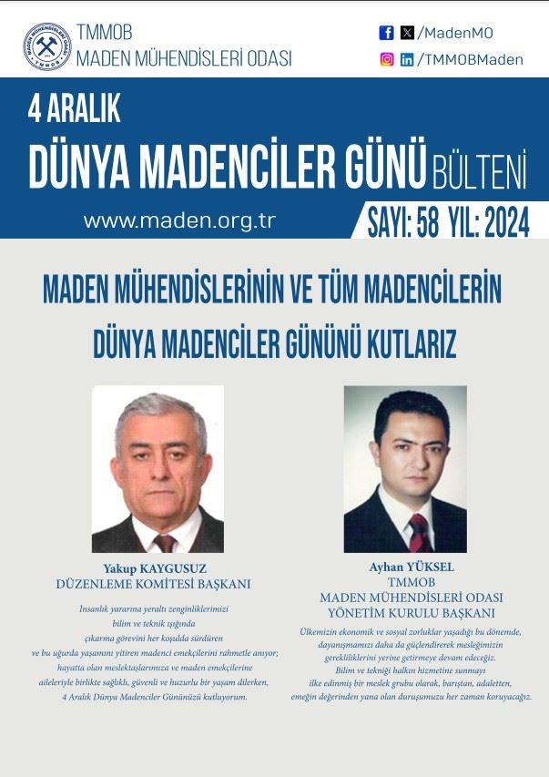 1118 DÜNYA MADENCİLER GÜNÜ BÜLTENİ